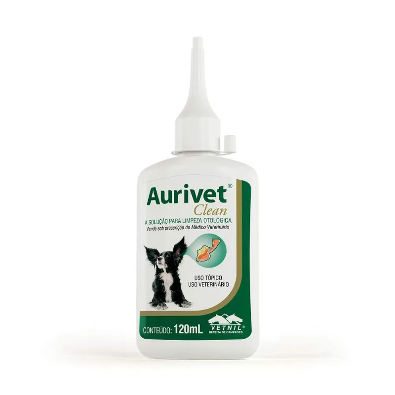 Aurivet Clean 50ml Vetnil Solução Otológica Cães Gatos