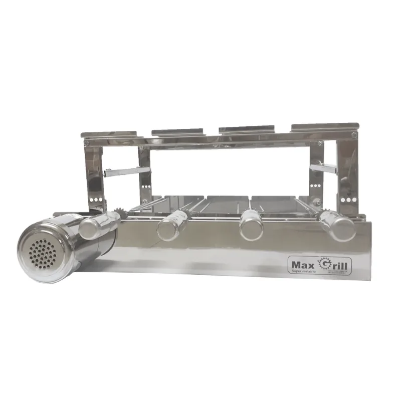 Churrasqueira Grill Inox 4 Espetos Completa com Motor