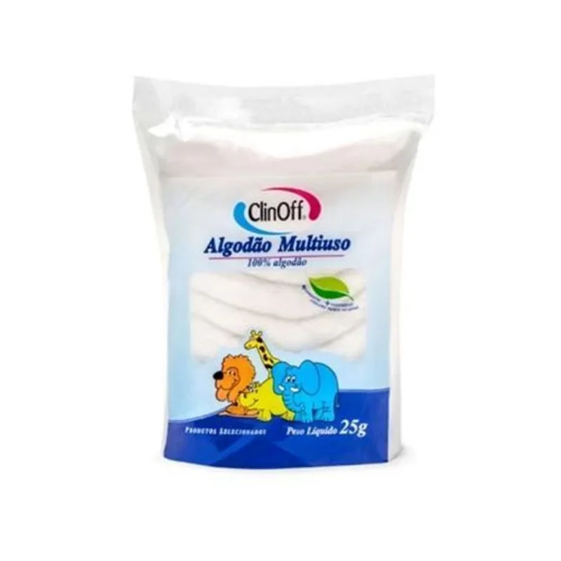 Kit 3 Algodão Multiuso Maciez 100% Selecionado Clinoff 25 G