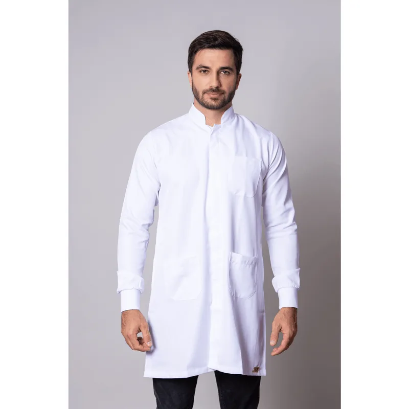 Jaleco Masculino Microfibra Gabardine Gola Padre Com Punho M