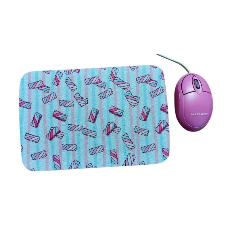 Combo Mouse Multilaser Preto Mo304 + Mouse Pad Marshmallow