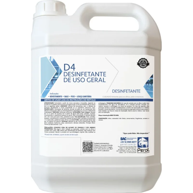 Desinfetante Perol 5 Lts Tutti Frutti Concent 05 Faz 20 Lts
