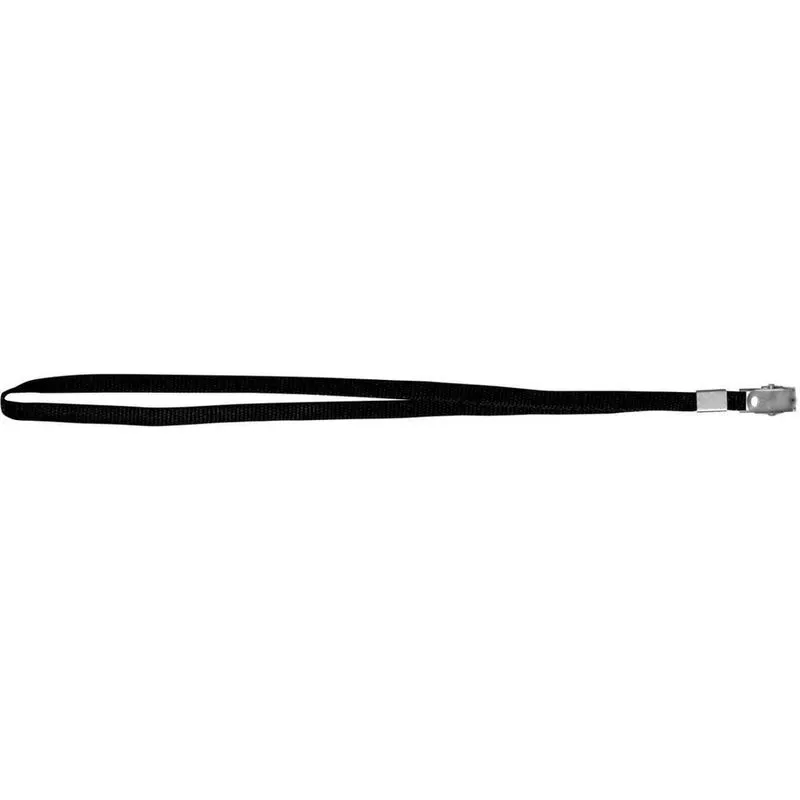 Cordão Para Crachá Tecido Preto Com Jacaré