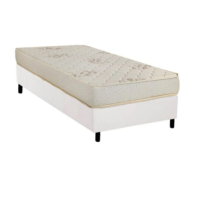 Conjunto Box Solteiro: Colchão Espuma Luckspuma D33 Supreme + Base CRC Courano White (88x188)