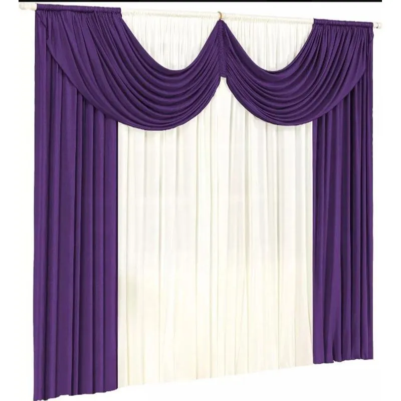 Cortina Paris 2,00m X 1,70m Para Sala E Quarto Uva E Branco