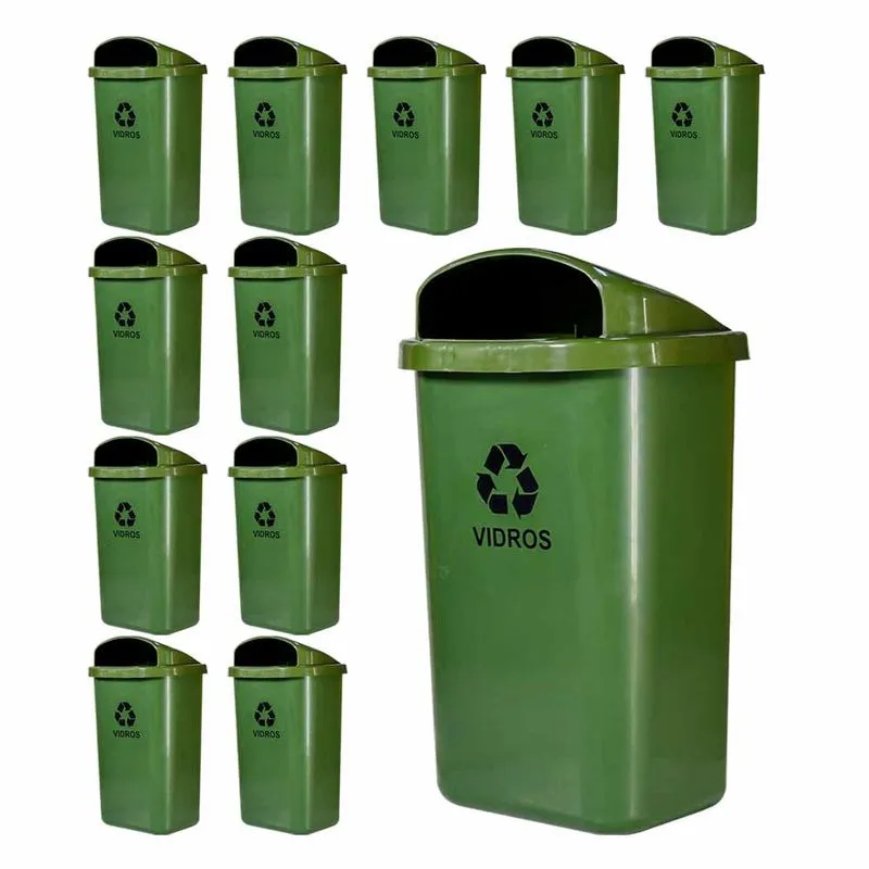Lixeira Individual JSN Para Coleta Seletiva 50L Verde 20UN