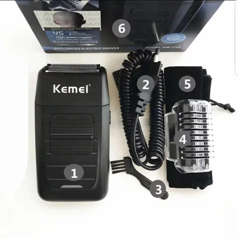 Kemei Km 1102-Shaver Barbeador Máquina De Barbear
