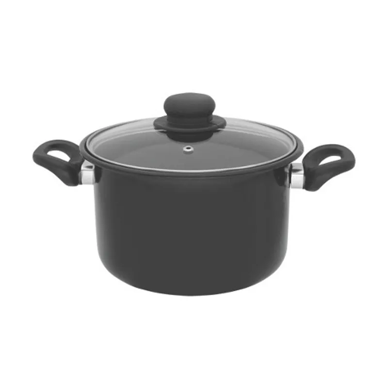 Panela Grande Caldeirão 2,7 Litros Com Tampa De Vidro