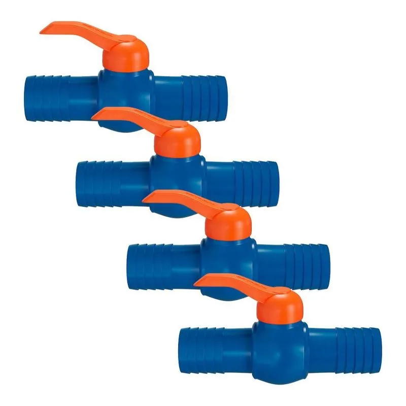 Kit 4 Registro Esfera Com União Dentada Alavanca 3/4 Pvc