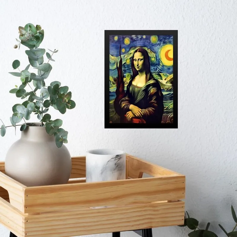 Quadro Decorativo Mona Lisa By Van Gogh 24X18Cm - Com Vidro