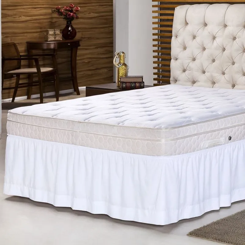 Saia Para Cama Box King 193 X 203 Cm Branca 2455 Plumasul