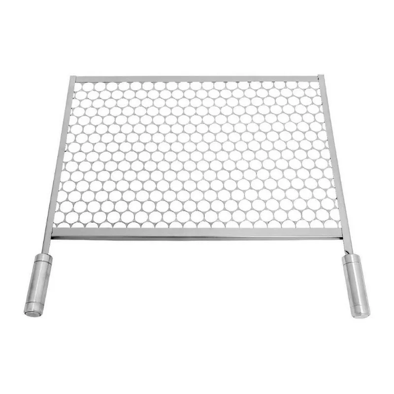 Grelha Para Churrasqueira Grelha Moeda Inox 430 Com Cabos De Madeira Para Área Gourmet Inox Soberano