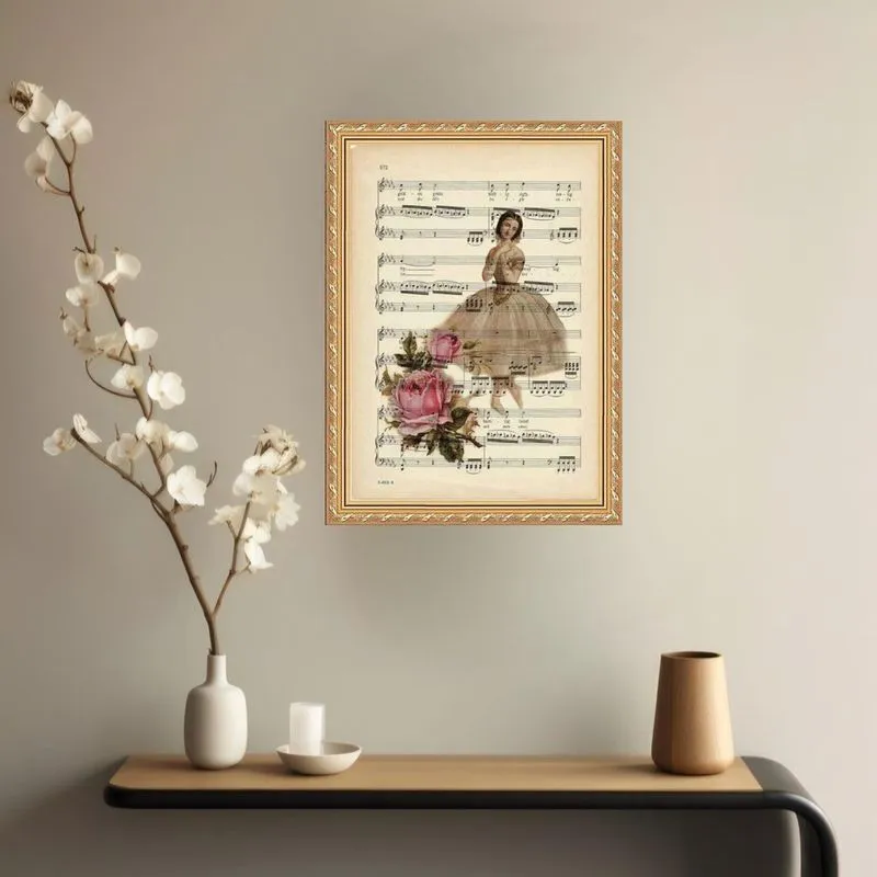 Quadro Decorativo Bailarina Vintage 45X34Cm