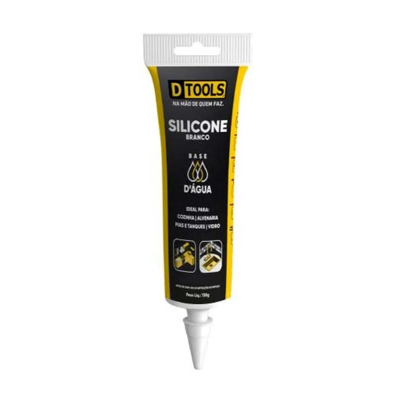 Silicone Base D'Água Branco 130g - DTOOLS Uso Geral