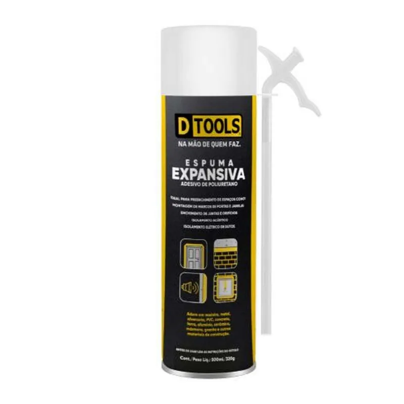 Espuma Expansiva 500ml / 320g para Vedação e Isolamento - DTOOLS - Dtools