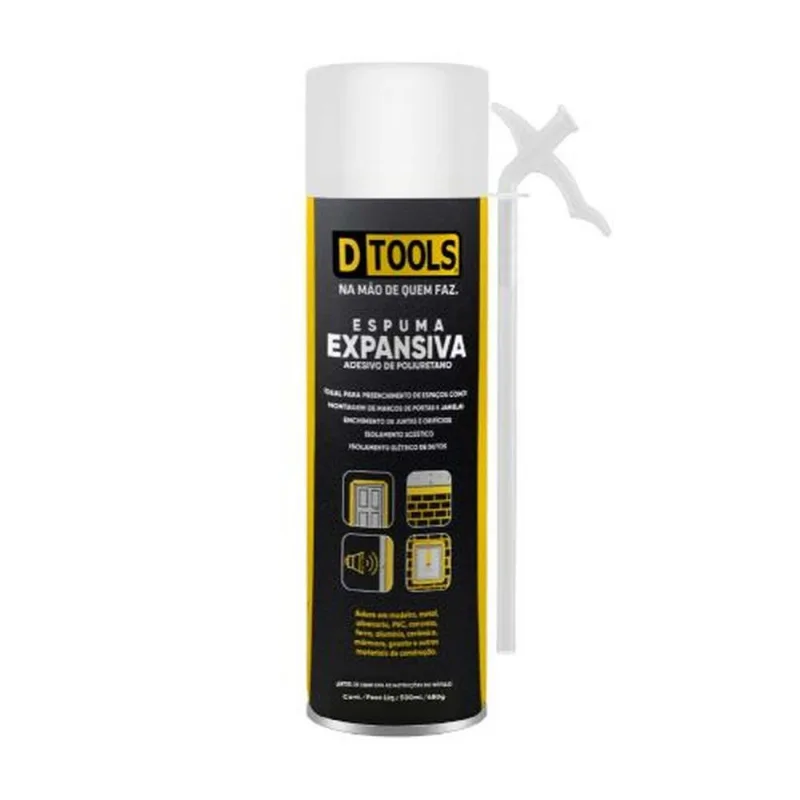 Espuma Expansiva 500ml / 480g para Vedação e Isolamento - DTOOLS - Dtools