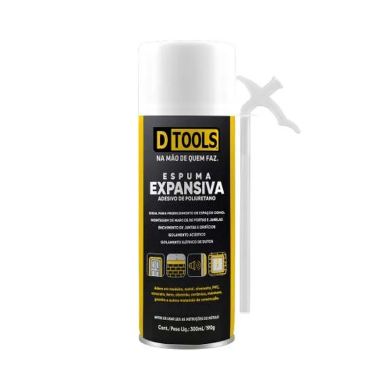 Espuma Expansiva 300ml / 190g para Vedação e Isolamento - DTOOLS - Dtools