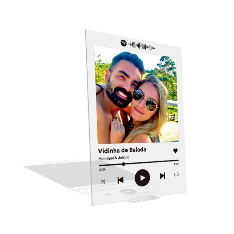 Placa Decorativa Spotify - A5 c/ Base - Personalize