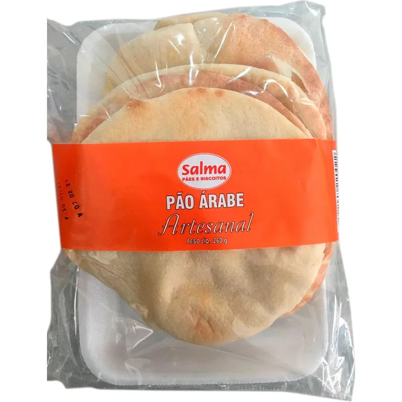 Pão Árabe Salma 260g Com 6 Unidades