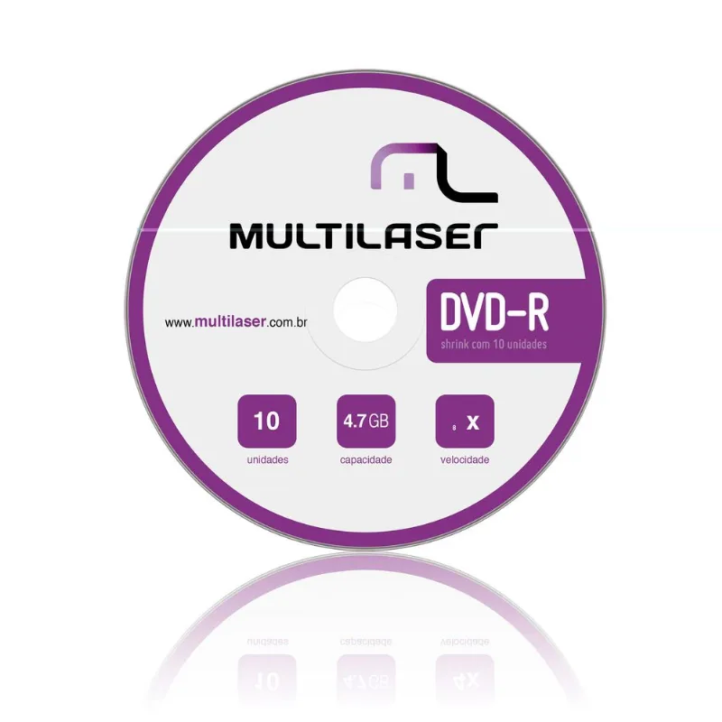 Midia Dvd+R Velocidade 8X Com 100 Unidades Em Pacote Shrink Multilaser - DV008 DV008