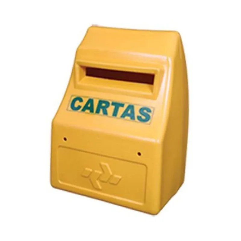 Caixa para Correio Amarela Plastipan 255x180x150mm com Porta 120mm - Cartas e Símbolo dos Correios