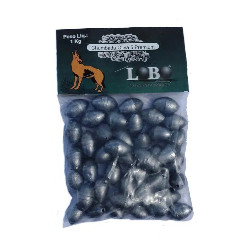 Chumbada Pesca Oliva Nº 5 ( +-40) Lobo