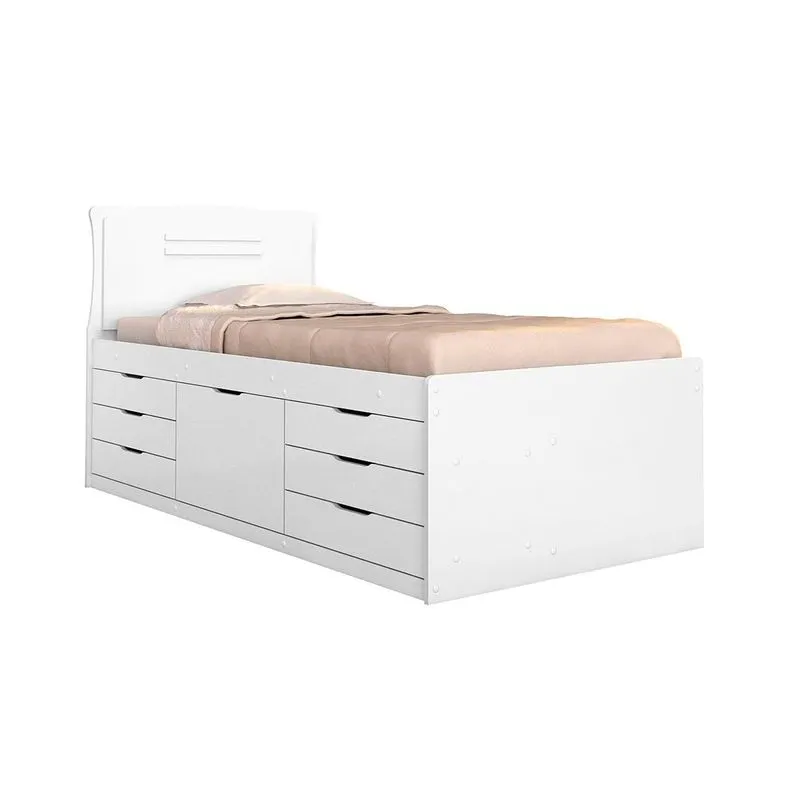 Cama Cômoda Conquista Florença+Colchão Ortobom Branco