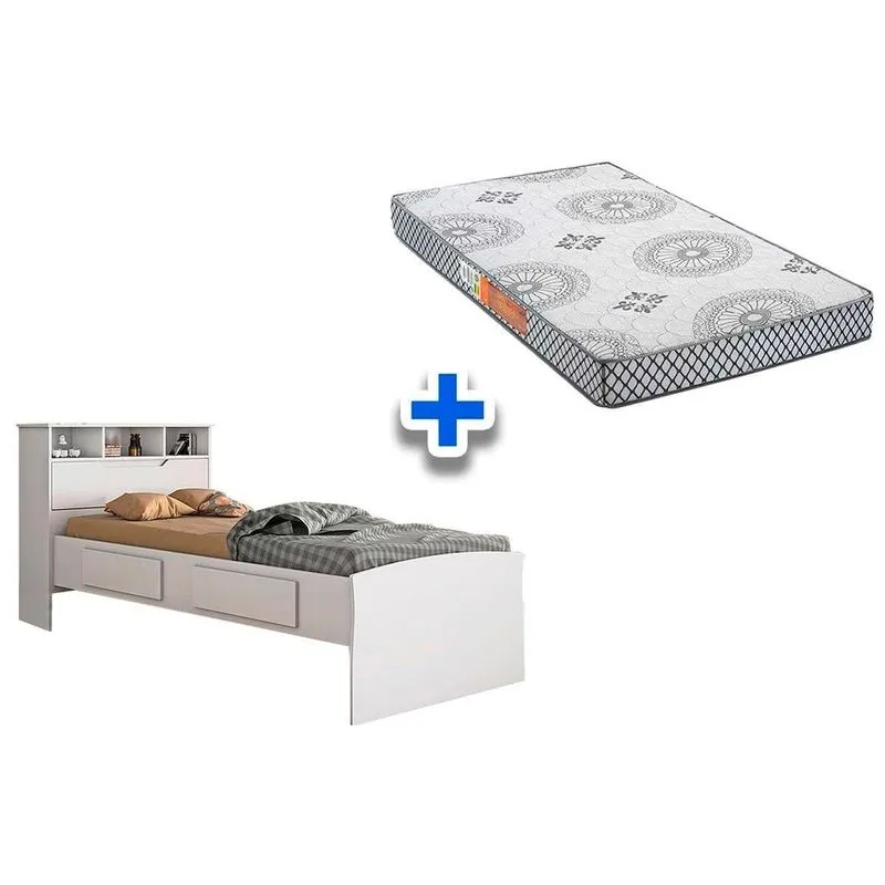 Colchao Solteiro Perola Polar Cama Ravena Branco