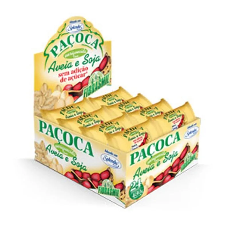 Paçoca Com Aveia E Soja S/ Açuc Fibrasmil 20g (24und)