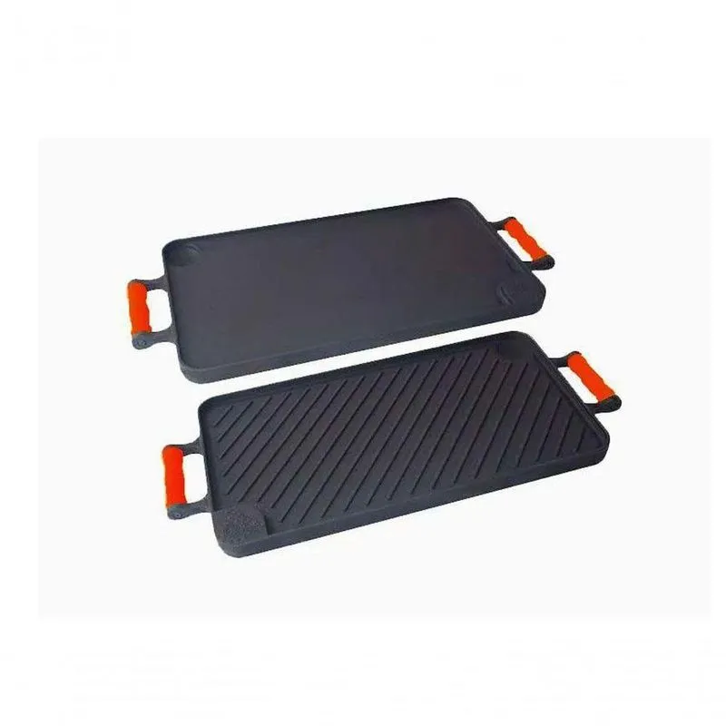 Bifeteira Dupla Face Ferro Alça Silicone Vermelha 26X48 Cm