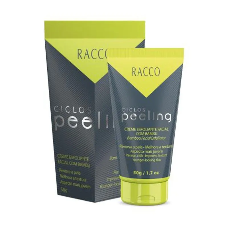 Creme Esfoliante Facial Com Bambu Ciclos Peeling Racco 50g