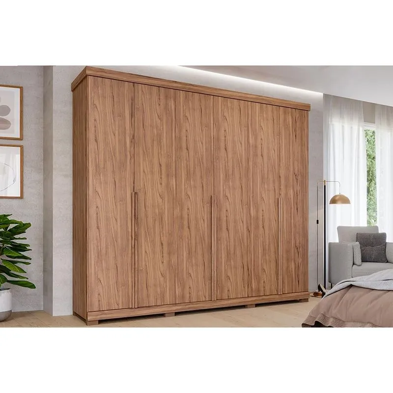 Guarda Roupa Casal 6 Portas e 6 Gavetas c/ Pés Guarapari Cinamomo - Panan