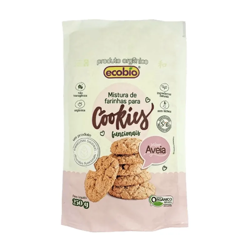 Mistura Para Cookies Funcional Aveia Orgânico Ecobio 250g