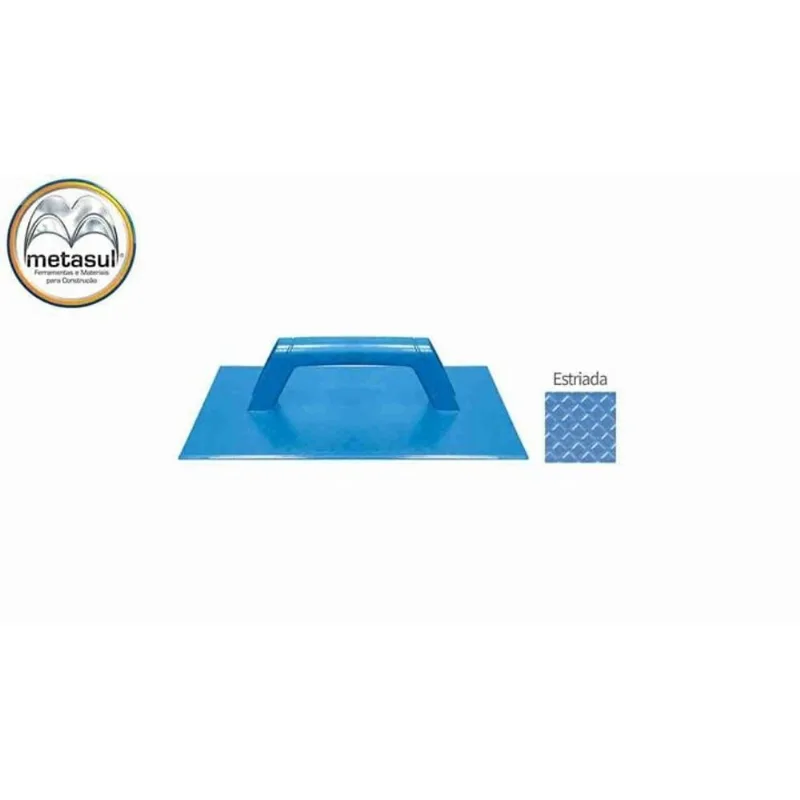 Desempenadeira Plástica Estriada Metasul 17x30cm Azul