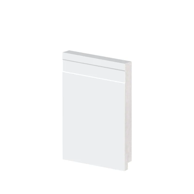 Kit 7 Barras Rodapé Poliestireno 15cm Frisado Arquitech Alizar Barra Com 2,40m Branco