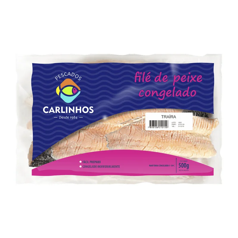 Filé de Peixe Carlinhos Traíra Congelado Pacote 500g