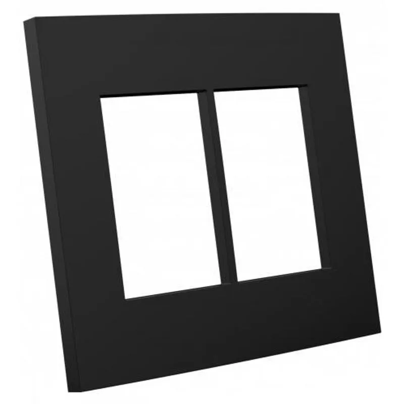 Placa 4x4 Para 6 Modulos Suporte Dubai Preto Ed5312-e6/p
