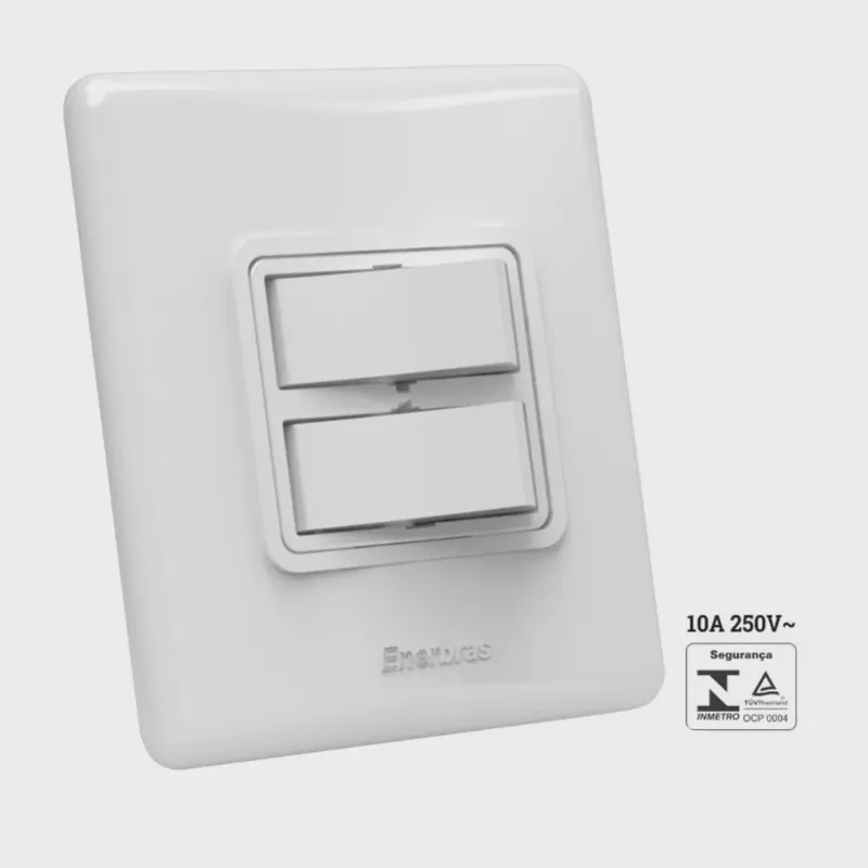 Interruptor 2 Teclas Simples Linha E Br - Enerbras