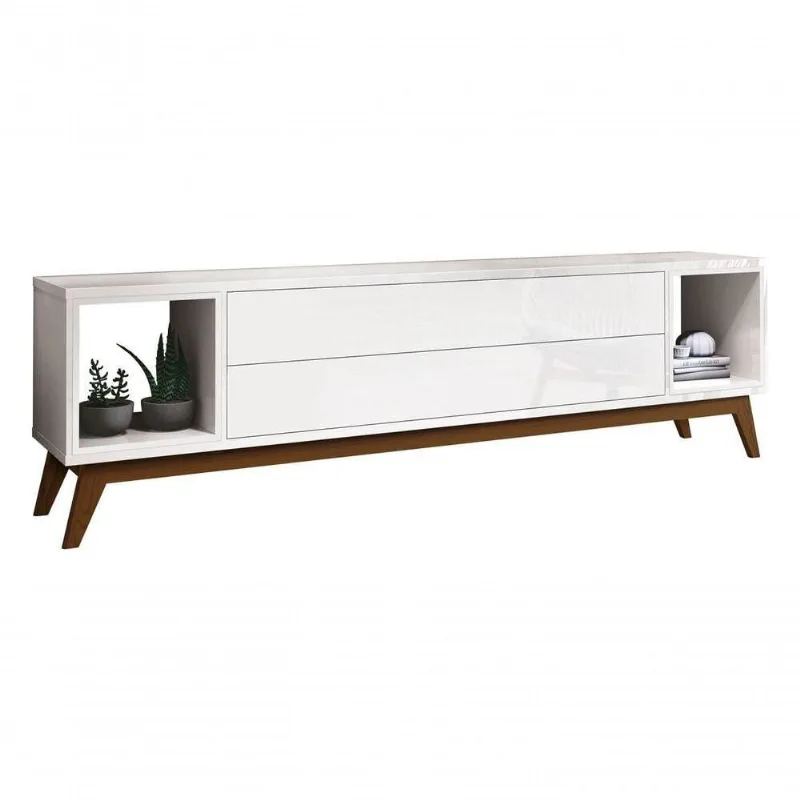 Rack Horizon 2.2 para TV 65" 218CM MDF-MDP On Touch Branco Móveis Aqui