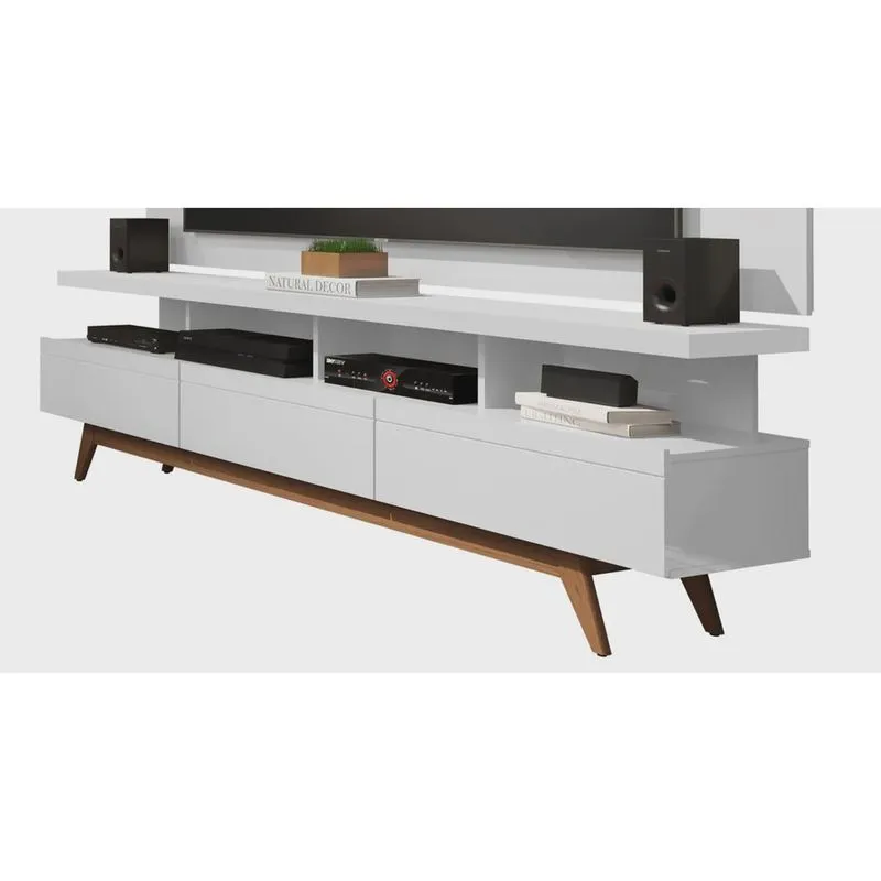 Rack para TV Vivare Wood 1.8 Branco - Germai Móveis