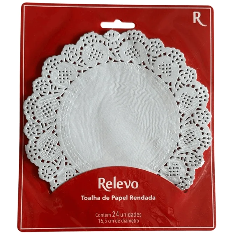 Toalha de Papel Rendada Redonda 16,5cm 24 Unidades RELEVO TOALHA RENDADA REDONDA 16,5CM 24UN 707-24V NEVINE