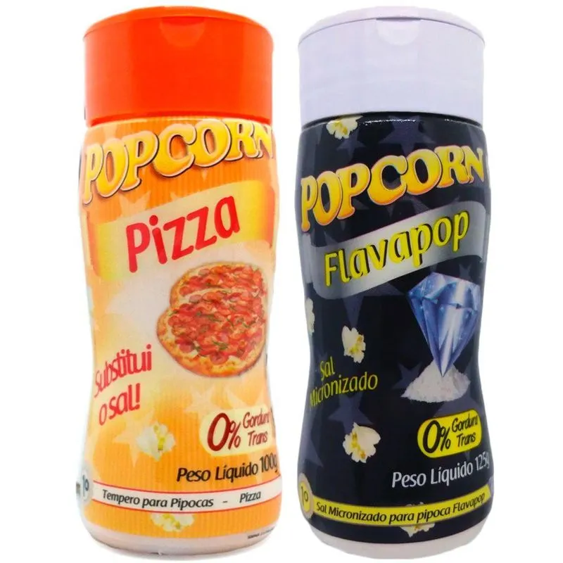 Temperos Pipoca Caixa 12 Frascos 6 Flavapop Manteiga E 6