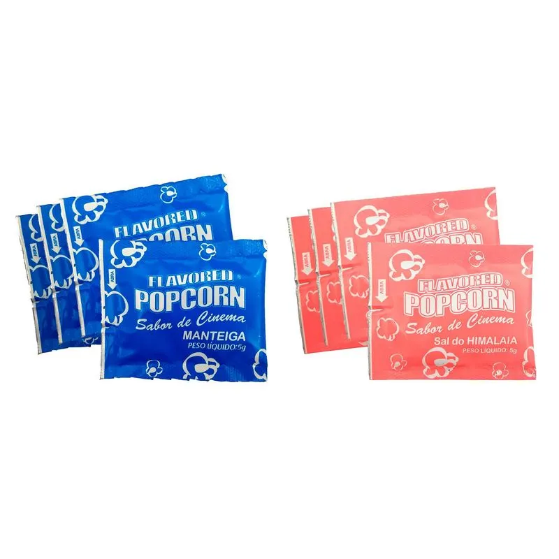 Temperos Popcorn 50 Sachês - 25 Manteiga, 25 Sal Do Himalaia