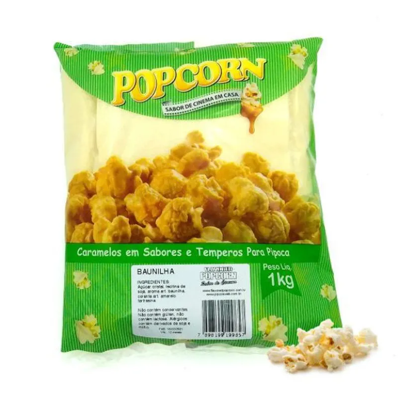 Caramelos Para Pipoca Doce - Sabor Baunilha - 1kg