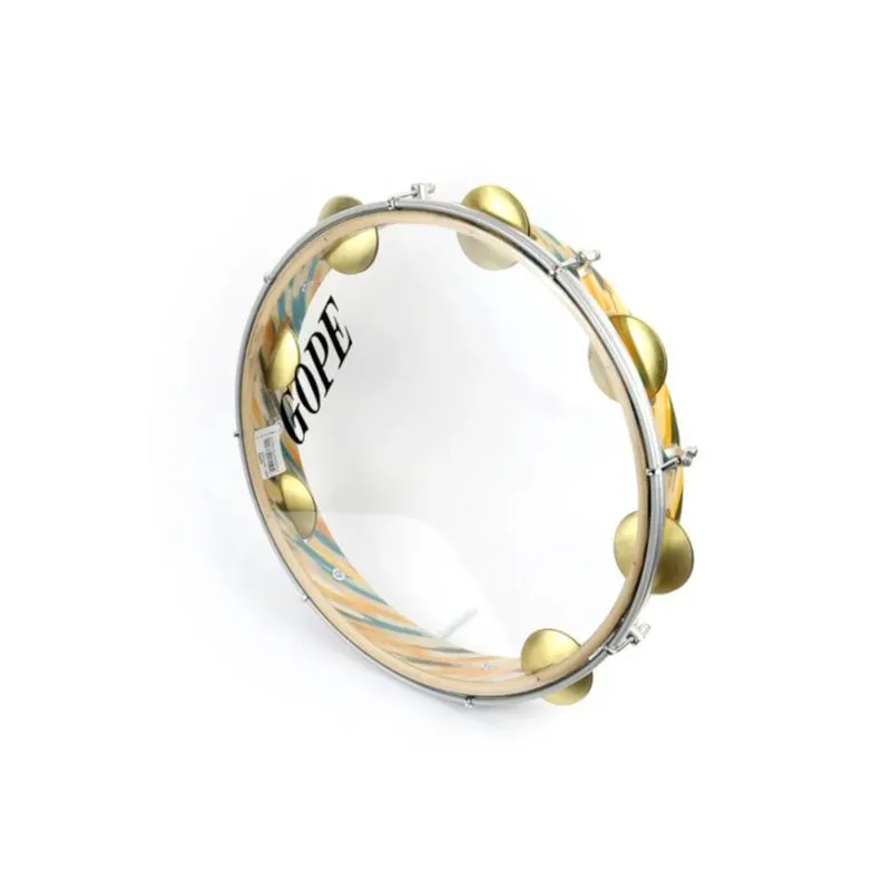 Pandeiro gope 12 647CBZ 8 afin fer. prata pele cristal