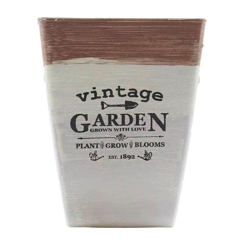 Kit 2 Mini Vasos De Planta Cachepot Estampados Decorados 16cm