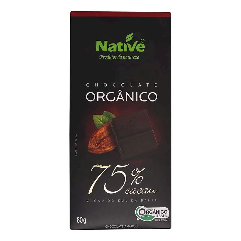 Barra de Chocolate Native Orgânico 75% Cacau 80g