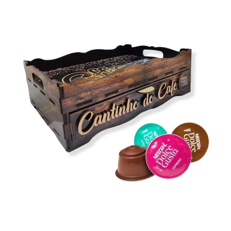 Bandeja Suporte De Cápsulas 3 Coração 18 Cápsulas Mdf