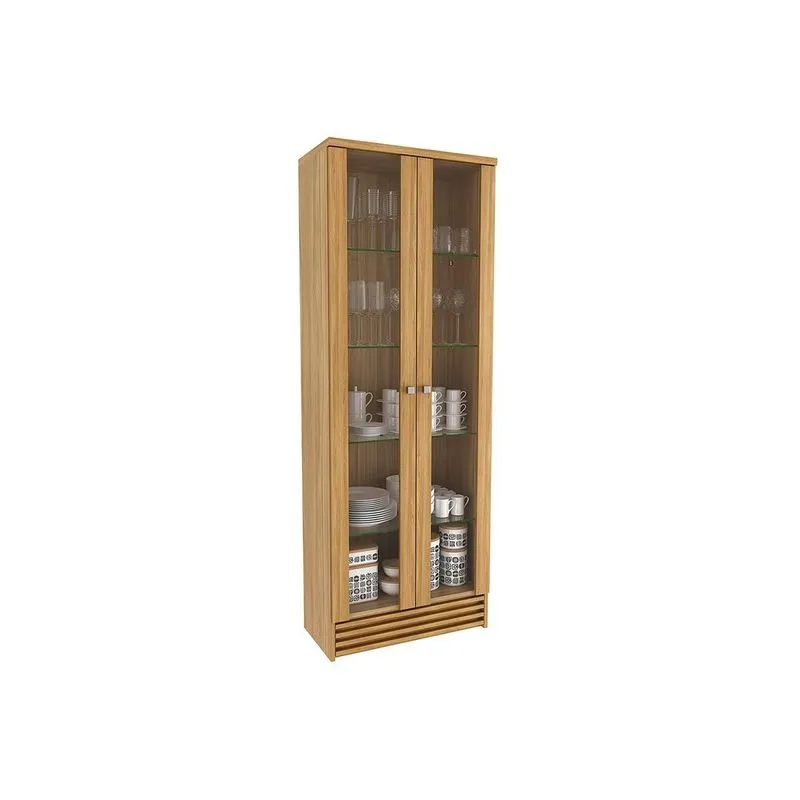 Paneleiro de Cozinha CR6002 c/ 2 Portas c/ Vidro 64cm Natural - Tecno Mobili