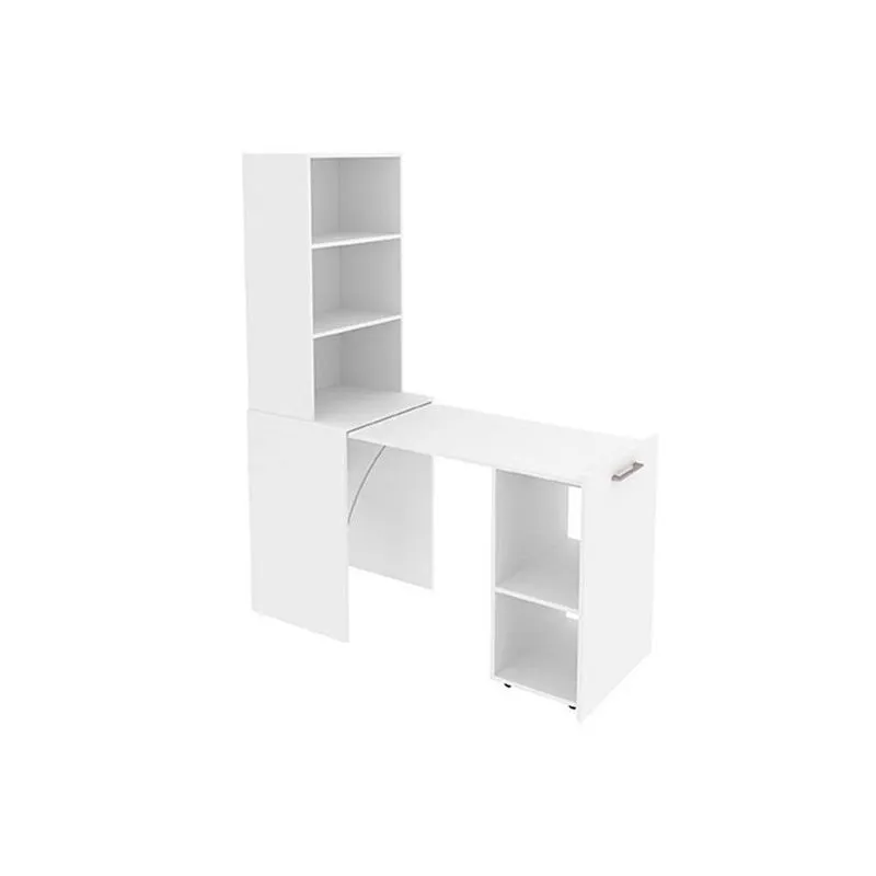 Mesa Multiuso Casal Retratil Me4171 C 5 Nichos Branco Tecno Mobili
